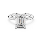 2.50 CT Emerald Cut Cathedral Diamond Engagement Ring with Hidden Pavé Gallery
