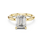 2.50 CT Emerald Cut Cathedral Diamond Engagement Ring with Hidden Pavé Gallery