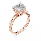 2.50 CT Heart Cut Cathedral Diamond Engagement Ring with Hidden Pavé Gallery