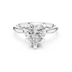 2.50 CT Heart Cut Diamond Engagement Ring with Hidden Pavé Cathedral Setting