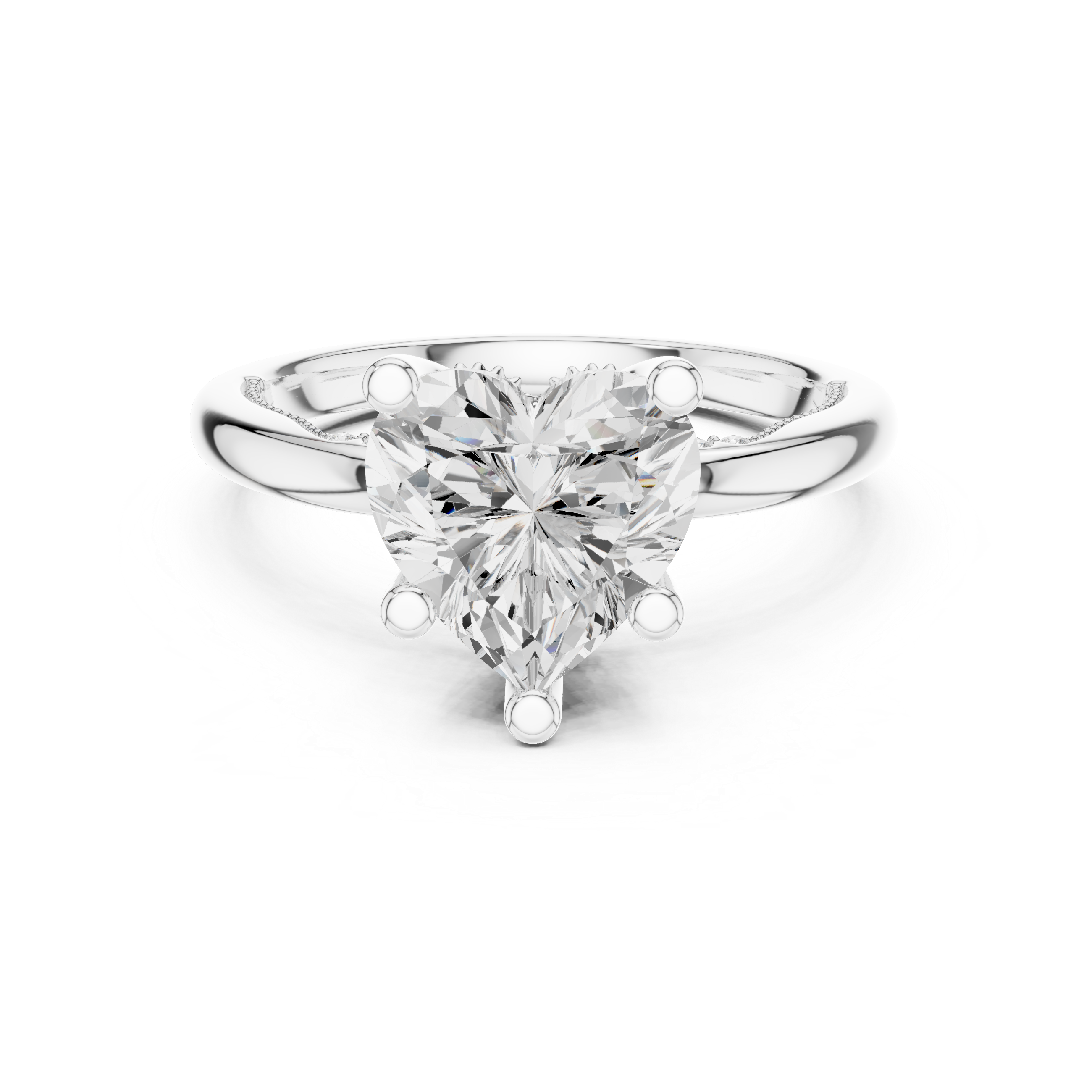 2.50 CT Heart Cut Diamond Engagement Ring with Hidden Pavé Cathedral Setting