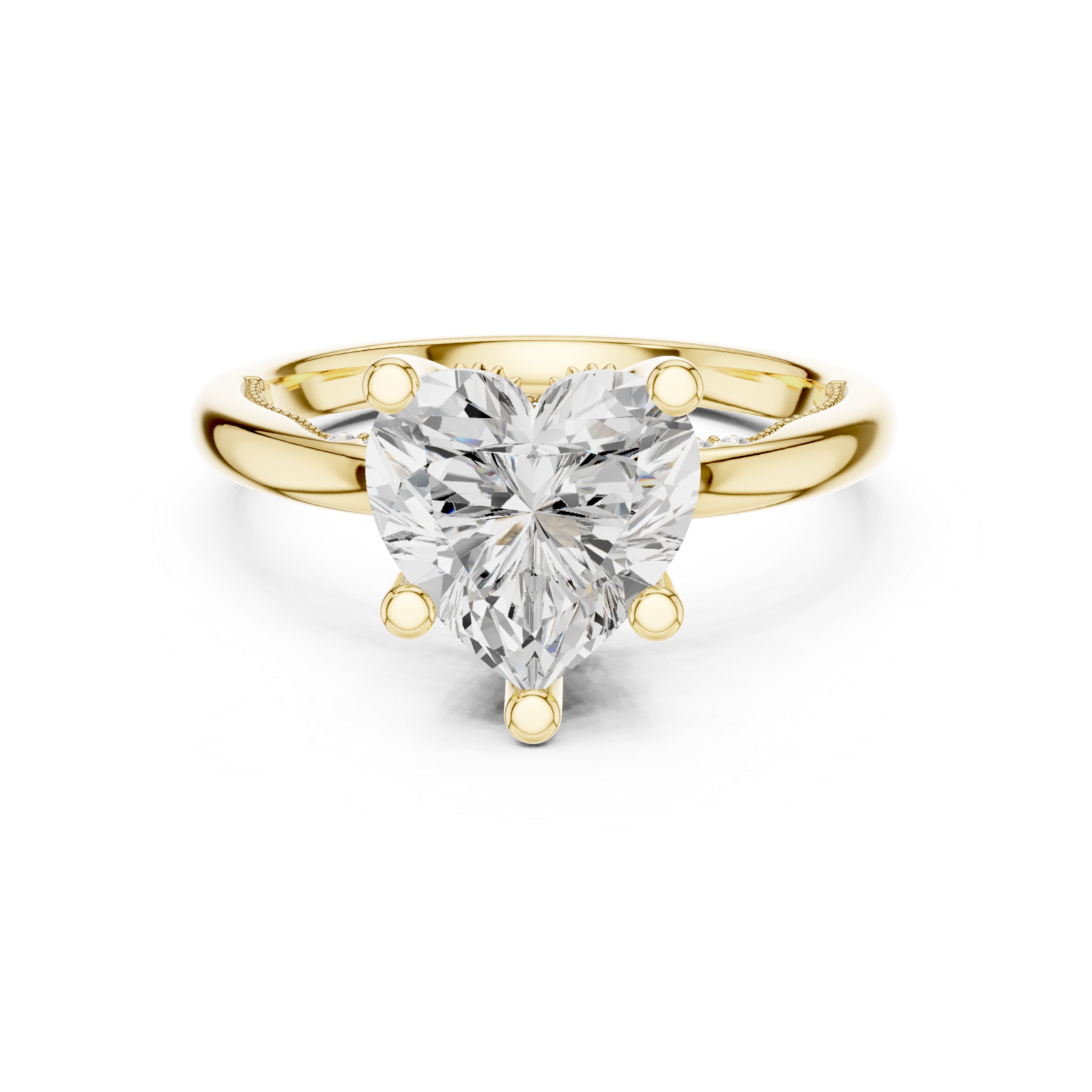 2.50 CT Heart Cut Cathedral Diamond Engagement Ring with Hidden Pavé Gallery