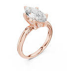 2.50 CT Marquise Cut Diamond Engagement Ring with Hidden Pavé Cathedral Setting