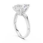 2.50 CT Marquise Cut Diamond Engagement Ring with Hidden Pavé Cathedral Setting