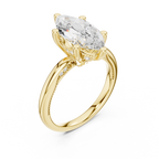 2.50 CT Marquise Cut Diamond Engagement Ring with Hidden Pavé Cathedral Setting