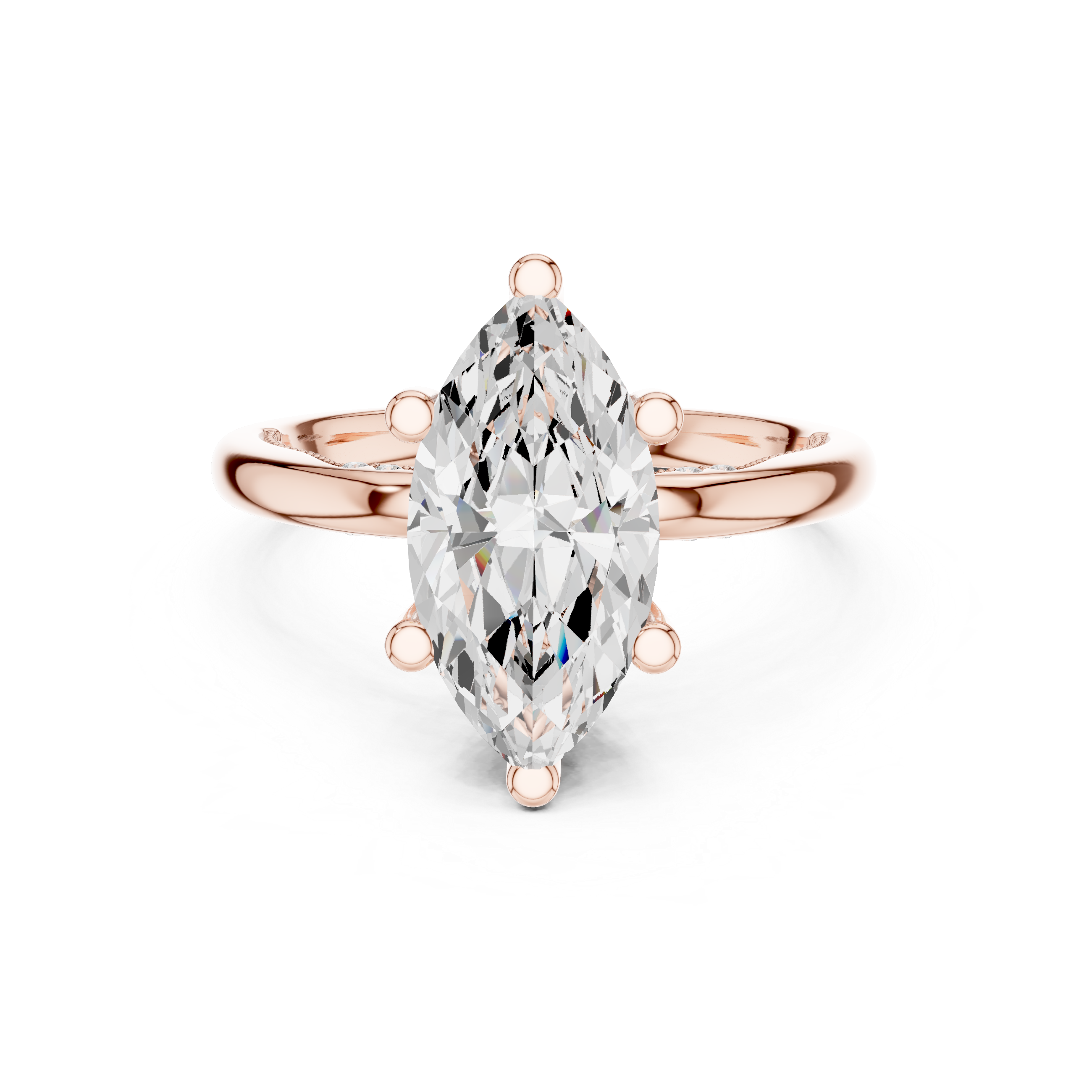 2.50 CT Marquise Cut Diamond Engagement Ring with Hidden Pavé Cathedral Setting