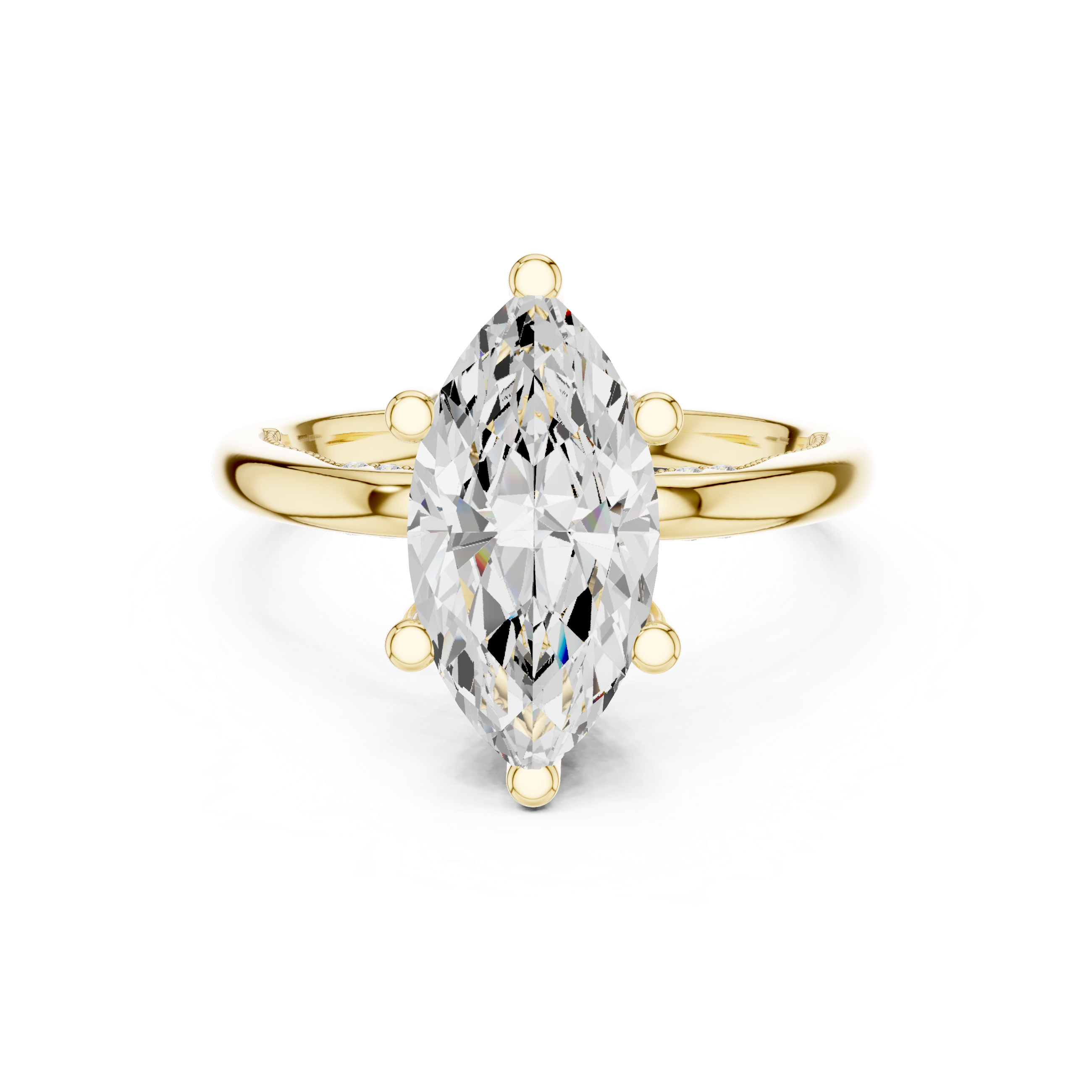 2.50 CT Marquise Cut Diamond Engagement Ring with Hidden Pavé Cathedral Setting