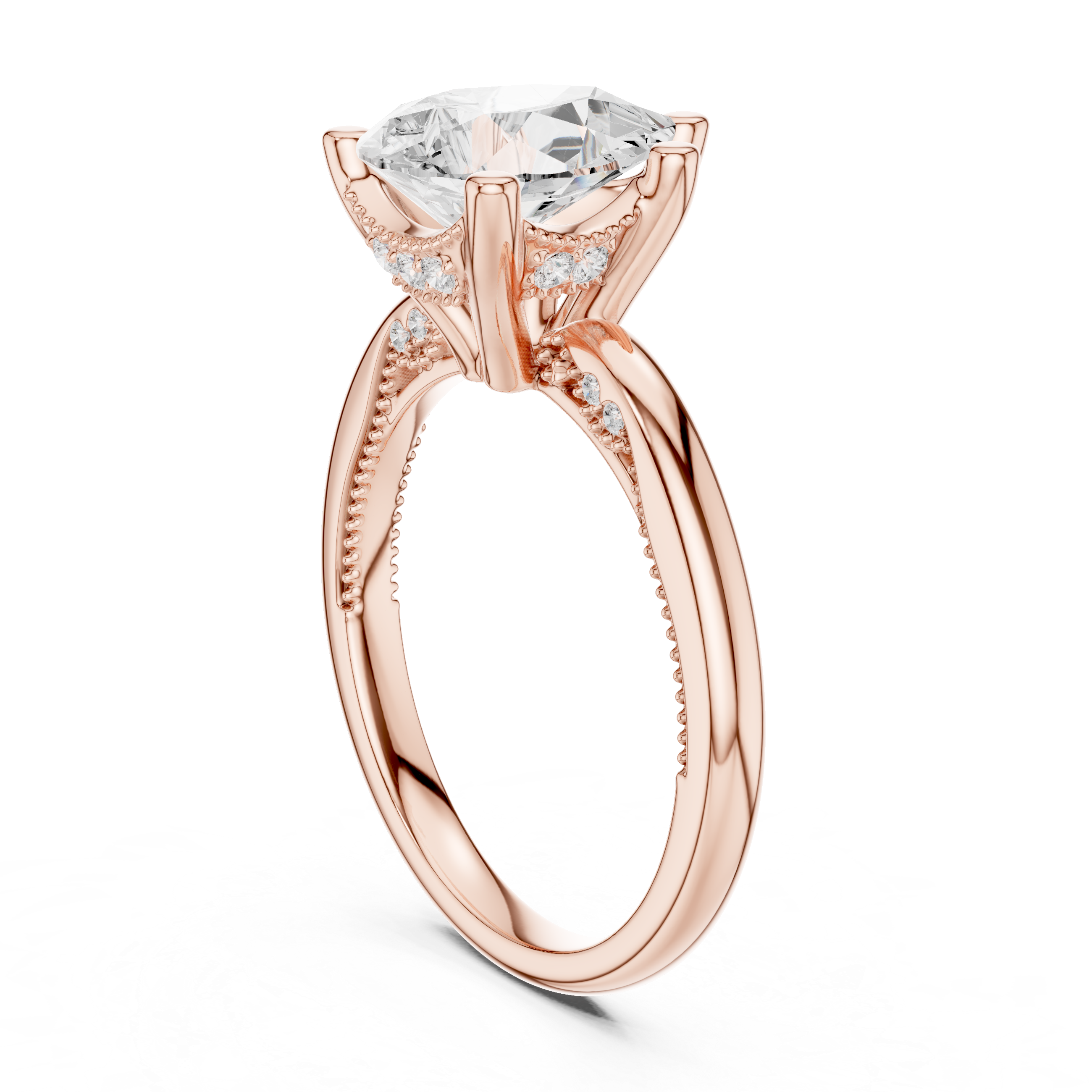 2.50 CT Pear Cut Cathedral Diamond Engagement Ring with Hidden Pavé Gallery