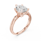 2.50 CT Pear Cut Diamond Engagement Ring with Hidden Pavé Cathedral Setting
