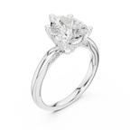 2.50 CT Pear Cut Diamond Engagement Ring with Hidden Pavé Cathedral Setting