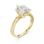 2.50 CT Pear Cut Diamond Engagement Ring with Hidden Pavé Cathedral Setting