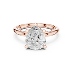 2.50 CT Pear Cut Cathedral Diamond Engagement Ring with Hidden Pavé Gallery