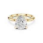 2.50 CT Pear Cut Diamond Engagement Ring with Hidden Pavé Cathedral Setting