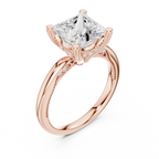 2.50 CT Princess Cut Diamond Engagement Ring with Hidden Pavé Cathedral Setting