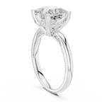 2.50 CT Princess Cut Diamond Engagement Ring with Hidden Pavé Cathedral Setting
