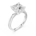 2.50 CT Princess Cut Cathedral Diamond Engagement Ring with Hidden Pavé Gallery