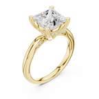 2.50 CT Princess Cut Diamond Engagement Ring with Hidden Pavé Cathedral Setting