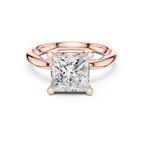 2.50 CT Princess Cut Cathedral Diamond Engagement Ring with Hidden Pavé Gallery