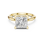 2.50 CT Princess Cut Cathedral Diamond Engagement Ring with Hidden Pavé Gallery