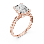 2.50 CT Radiant Cut Cathedral Diamond Engagement Ring with Hidden Pavé Gallery