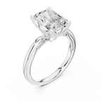 2.50 CT Radiant Cut Cathedral Diamond Engagement Ring with Hidden Pavé Gallery