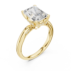2.50 CT Radiant Cut Cathedral Diamond Engagement Ring with Hidden Pavé Gallery