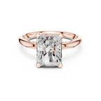 2.50 CT Radiant Cut Cathedral Diamond Engagement Ring with Hidden Pavé Gallery