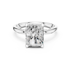 2.50 CT Radiant Cut Cathedral Diamond Engagement Ring with Hidden Pavé Gallery