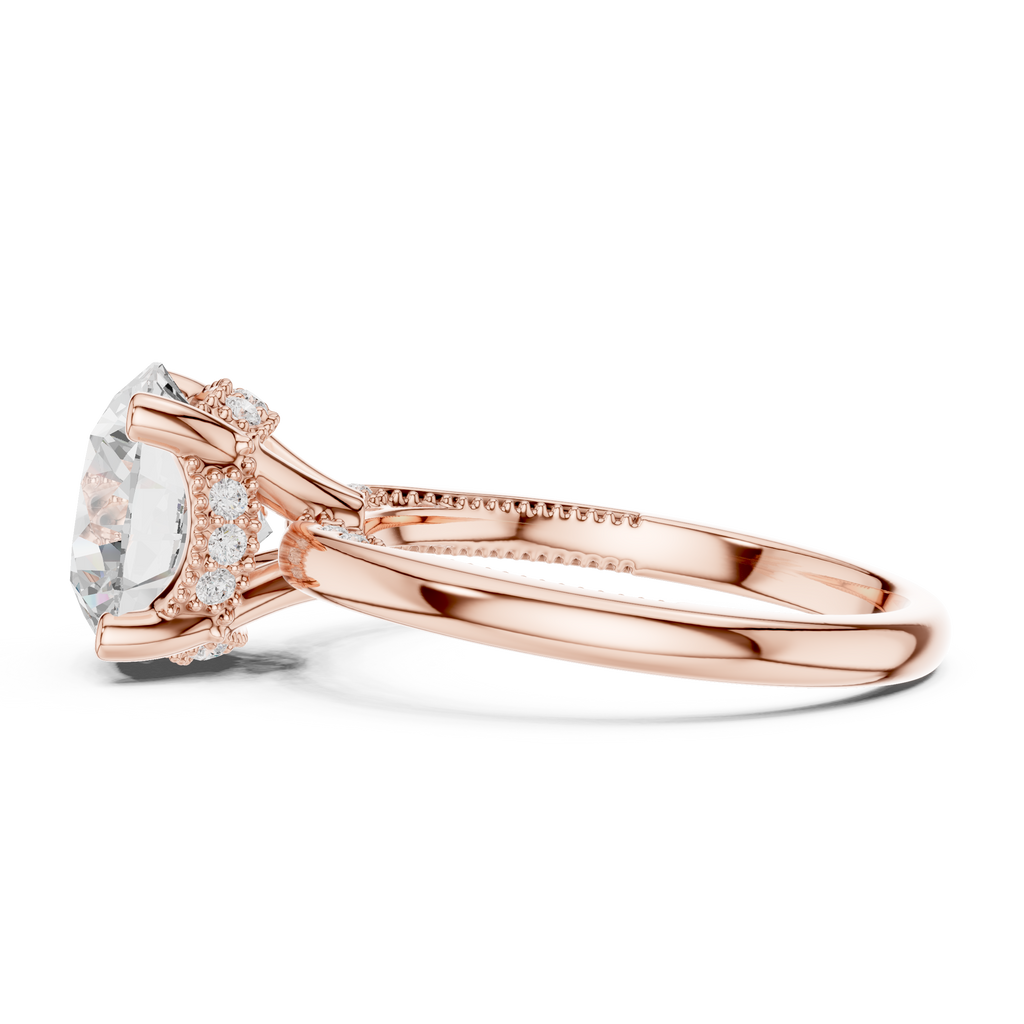 2.50 CT Round Brilliant Cathedral Diamond Engagement Ring with Hidden Pavé Gallery