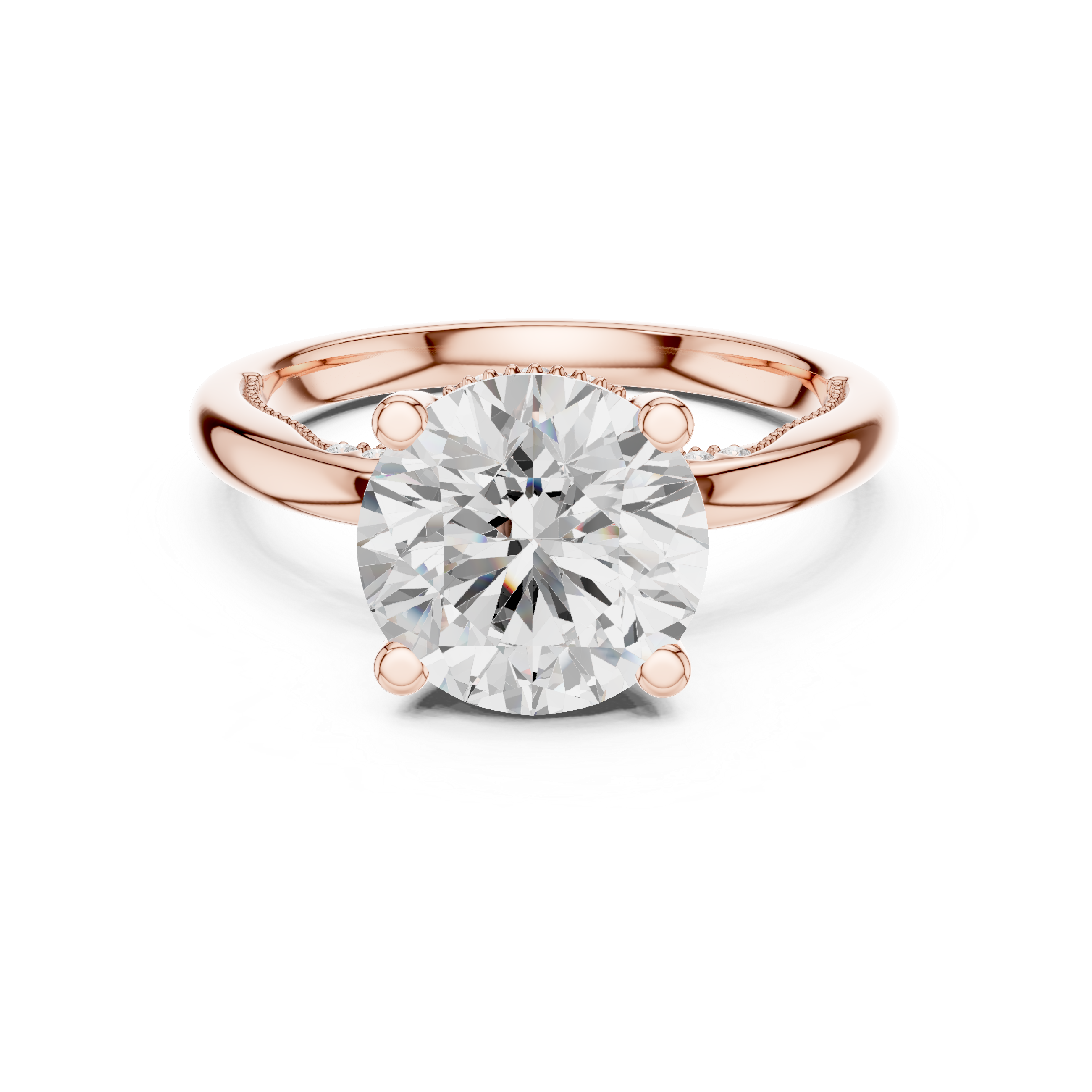 2.50 CT Round Brilliant Cathedral Diamond Engagement Ring with Hidden Pavé Gallery