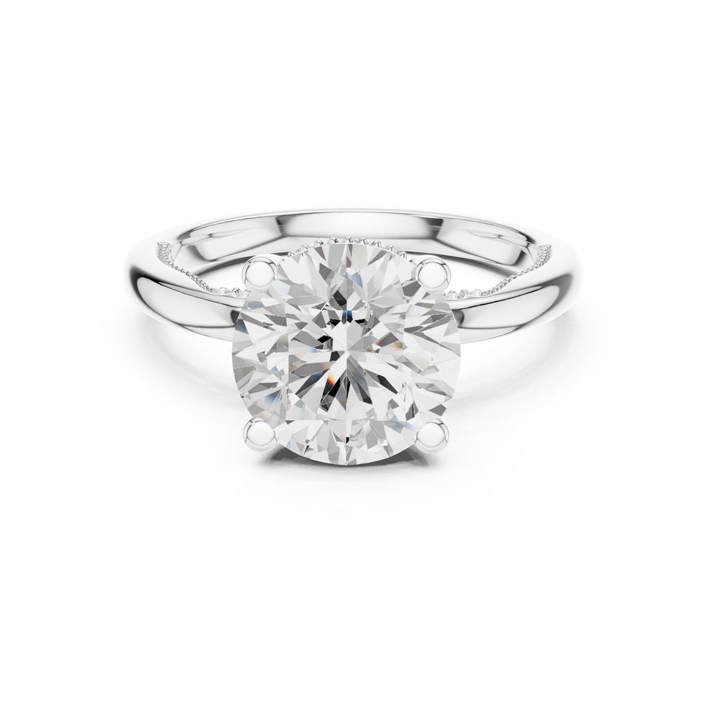 2.50 CT Round Brilliant Cathedral Diamond Engagement Ring with Hidden Pavé Gallery