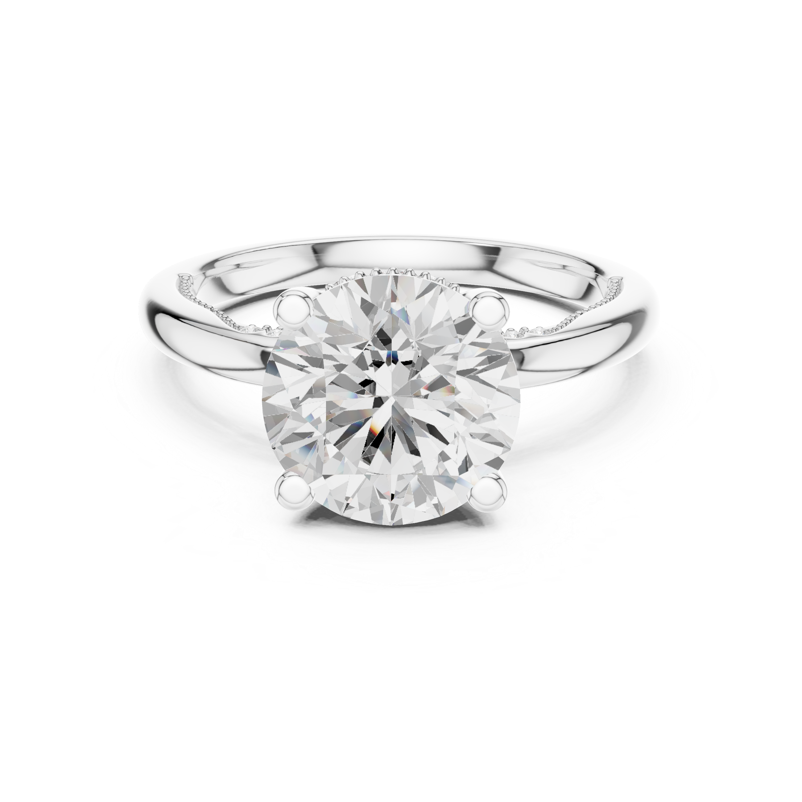 2.50 CT Round Brilliant Cathedral Diamond Engagement Ring with Hidden Pavé Gallery