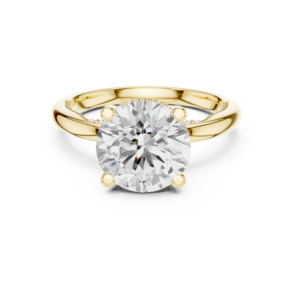 2.50 CT Round Brilliant Cathedral Diamond Engagement Ring with Hidden Pavé Gallery