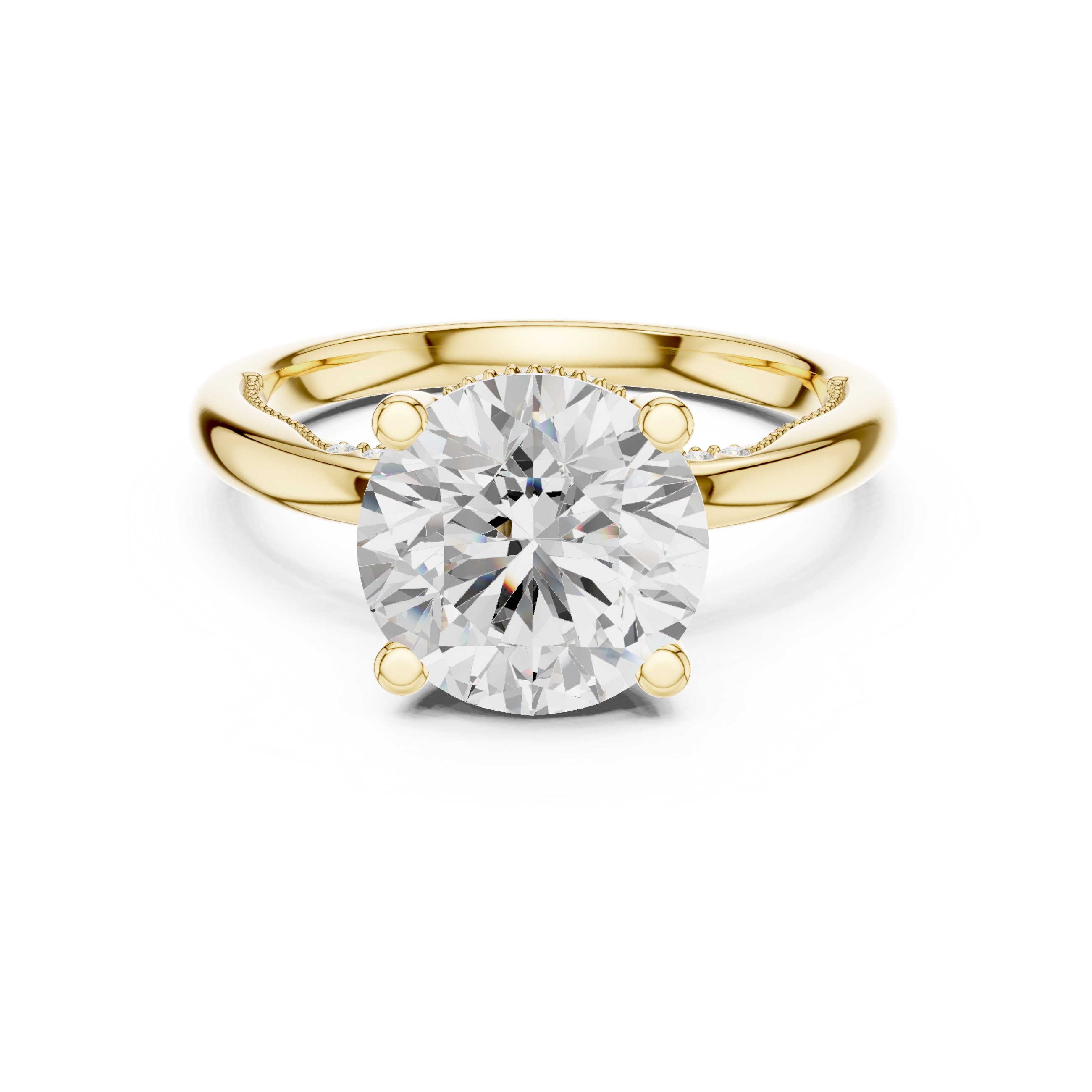 2.50 CT Round Brilliant Cathedral Diamond Engagement Ring with Hidden Pavé Gallery