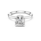 1.50 CT Asscher Cut Solitaire Diamond Engagement Ring with Hidden Halo Basket