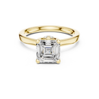 1.50 CT Asscher Cut Solitaire Diamond Engagement Ring with Hidden Halo Basket