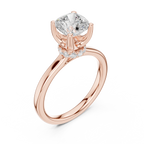 1.50 CT Cushion Cut Solitaire Diamond Engagement Ring with Hidden Halo Basket