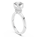 1.50 CT Cushion Cut Solitaire Diamond Engagement Ring with Hidden Halo Basket