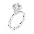 1.50 CT Cushion Cut Solitaire Diamond Engagement Ring with Hidden Halo Basket