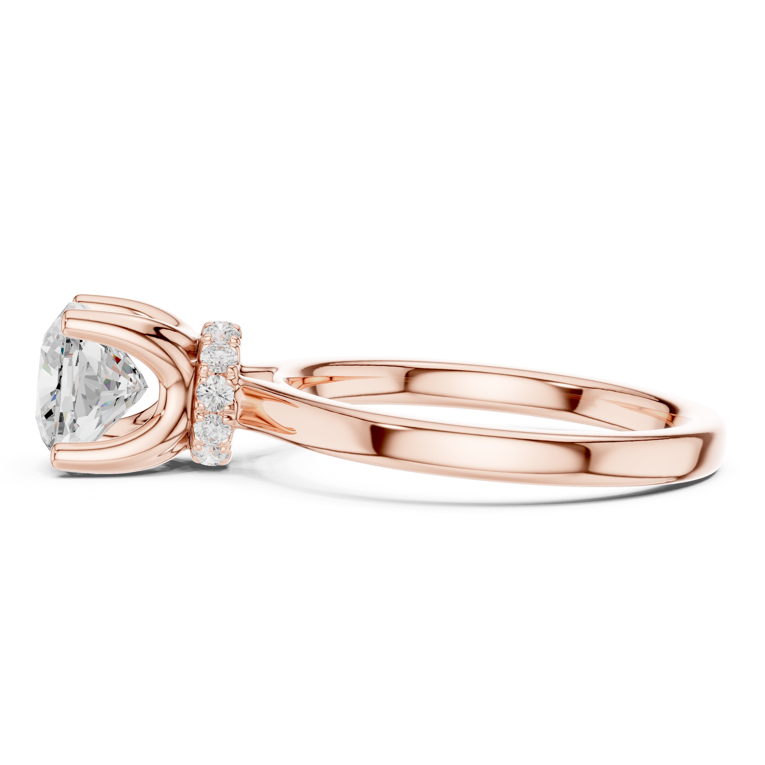 1.50 CT Cushion Cut Solitaire Diamond Engagement Ring with Hidden Halo Basket