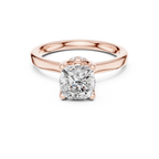 1.50 CT Cushion Cut Solitaire Diamond Engagement Ring with Hidden Halo Basket