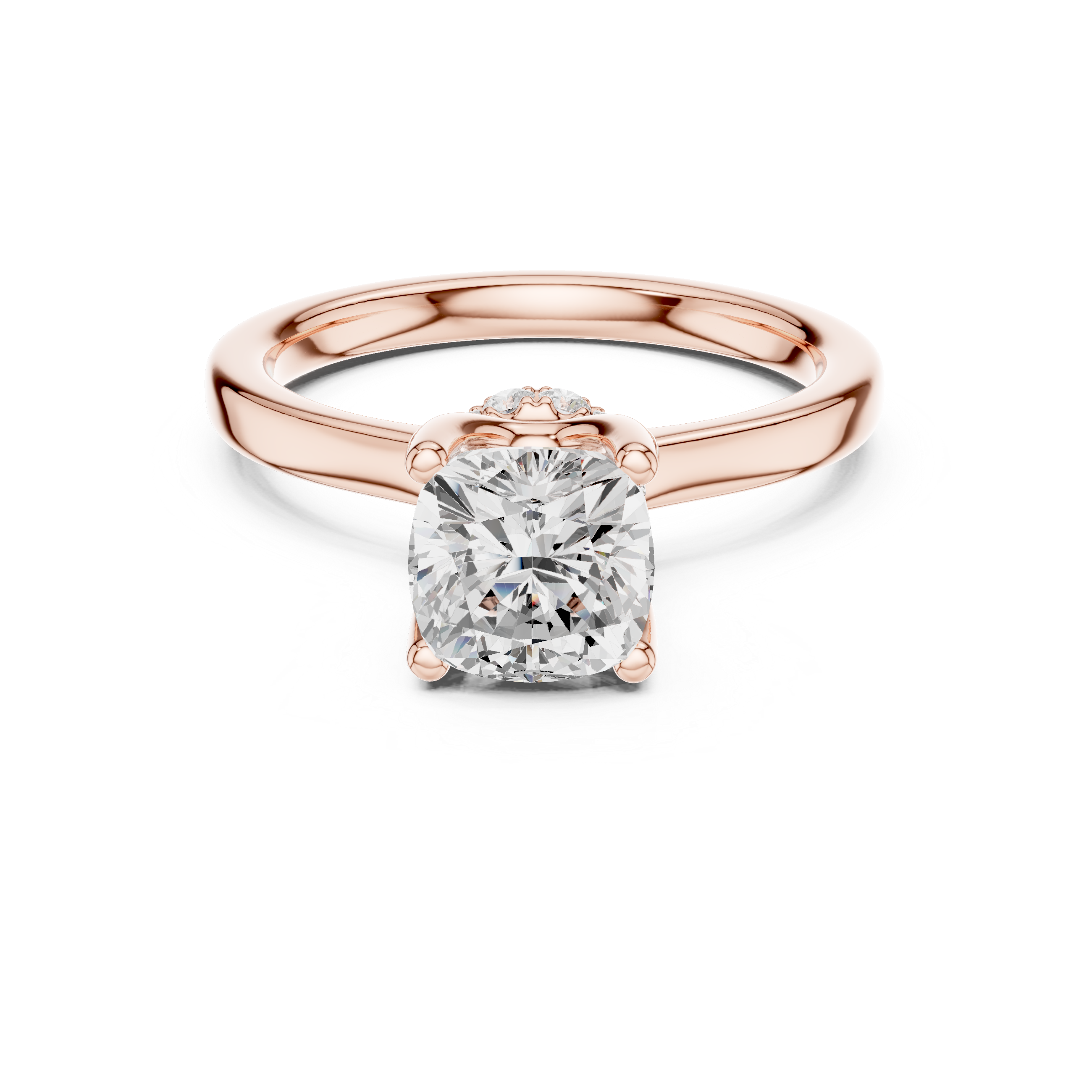 1.50 CT Cushion Cut Solitaire Diamond Engagement Ring with Hidden Halo Basket