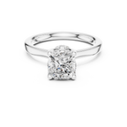 1.50 CT Cushion Cut Solitaire Diamond Engagement Ring with Hidden Halo Basket