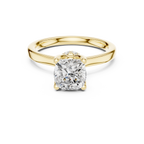 1.50 CT Cushion Cut Solitaire Diamond Engagement Ring with Hidden Halo Basket