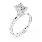 1.50 CT Emerald Cut Solitaire Diamond Engagement Ring with Hidden Halo