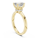 1.50 CT Emerald Cut Solitaire Diamond Engagement Ring with Hidden Halo
