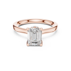 1.50 CT Emerald Cut Solitaire Diamond Engagement Ring with Hidden Halo