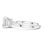 1.50 CT Emerald Cut Solitaire Diamond Engagement Ring with Hidden Halo