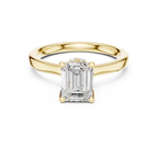 1.50 CT Emerald Cut Solitaire Diamond Engagement Ring with Hidden Halo