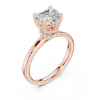 1.50 CT Heart Cut Solitaire Diamond Engagement Ring with Hidden Halo